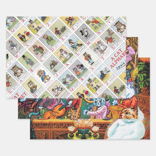Louis Wain, Cats & Kittens Wrapping Paper Sheets (Set)