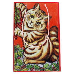 Louis Wain Christmas Cat Decorating Tree Gift Bag