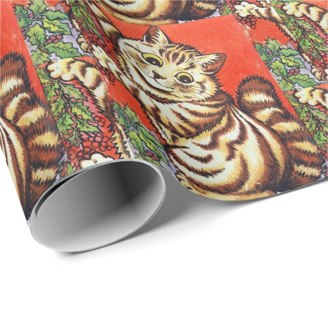 Louis Wain Christmas Cat Decorating Tree Wrapping Paper (Roll Corner)