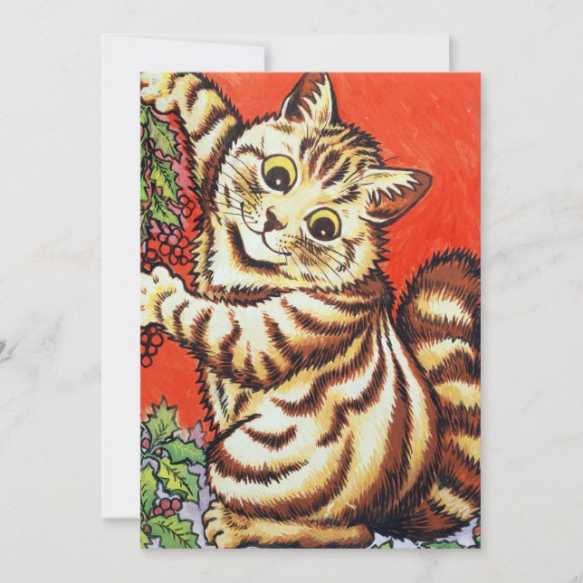 Louis Wain Christmas Cat Flat Holiday Card (Front)