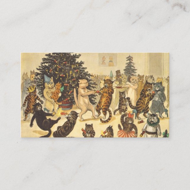 Louis Wain Christmas Party Business Card (Front)