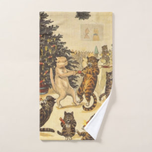 Louis Wain Christmas Party Hand Towel