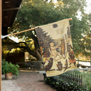 Louis Wain Christmas Party House Flag