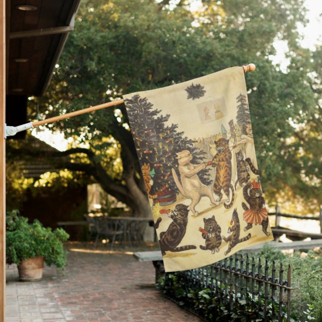 Louis Wain Christmas Party House Flag (In SItu)