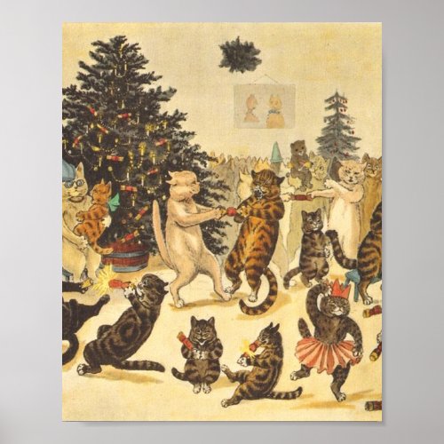 Louis Wain Christmas Party Poster