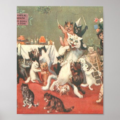 Louis Wain Christmas Party Poster