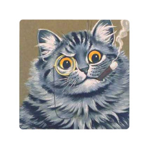 LOUIS WAIN CIGAR CAT ART METAL SIGN