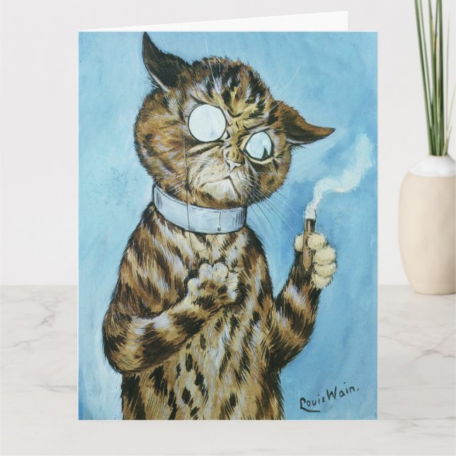 LOUIS WAIN CIGAR CAT BIRTHDAY CARD FOR HIM (Front)