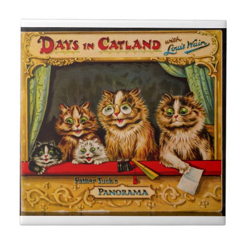 Louis Wain Days In Catland Ceramic Tile