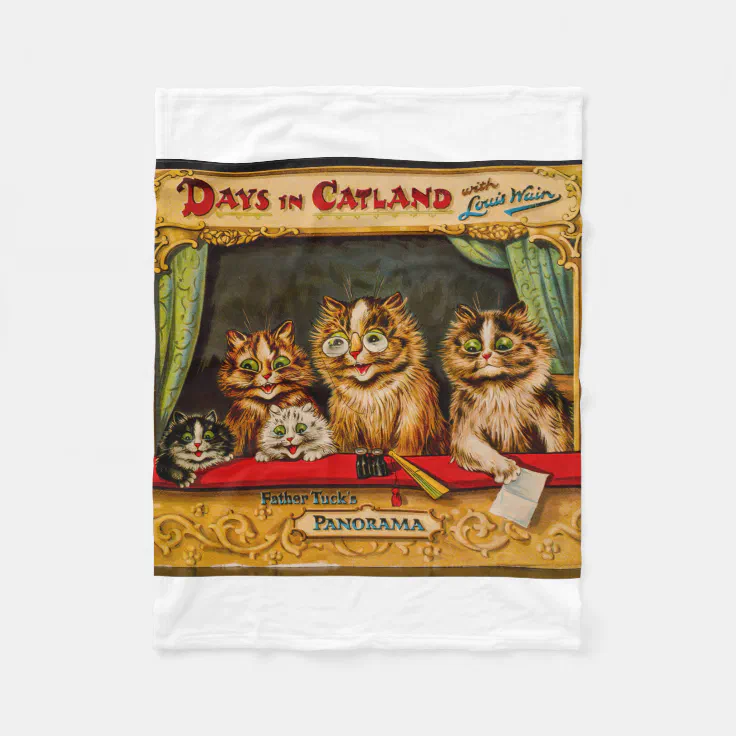 Louis Wain Days In Catland Fleece Blanket | Zazzle