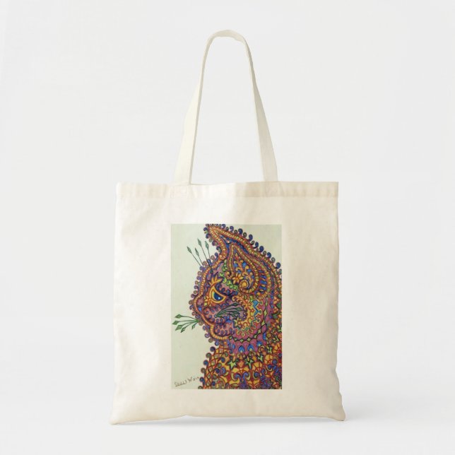 Louis Wain Fantasy Wallpaper Tote Bag (Front)