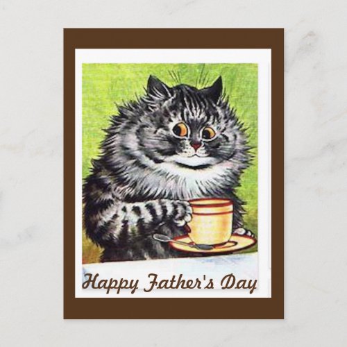 Louis Wain Fathers Day Cat Postcard