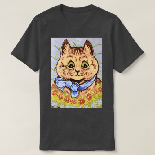 Louis Wain Happy Flower Cat T_Shirt