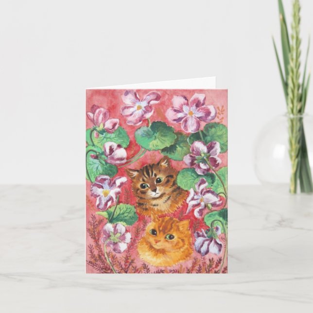 Louis Wain Kitties and Pansies Card (Front)