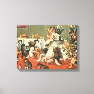 Louis Wain Merry Christmas Canvas Print