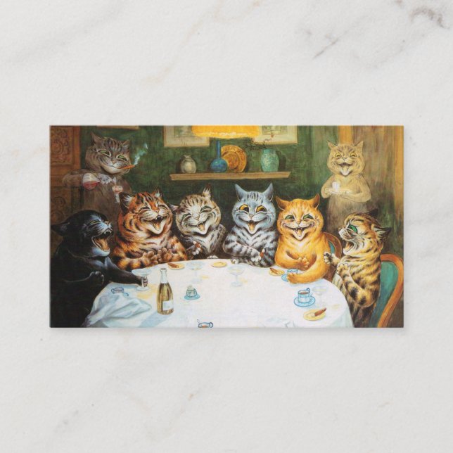 Louis Wain Party Cats Business Card (Front)