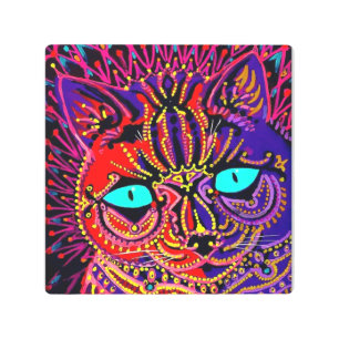 LOUIS WAIN PSYCHEDELIC CAT ART METAL SIGN