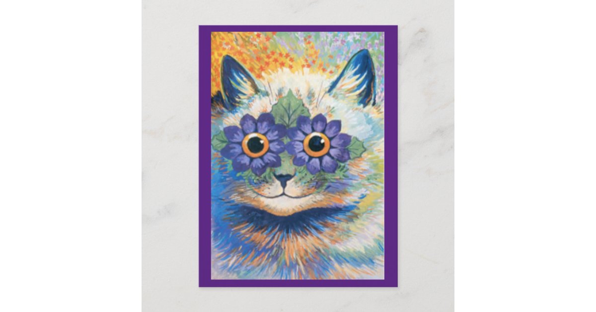 Louis Wain Cat Art Print Kitsch Cat Painting Psychedelic 