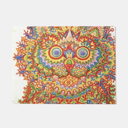 Louis Wain Psychedelic Cat Colorful Doormat