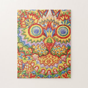 Louis Wain Psychedelic Cat Colorful Jigsaw Puzzle