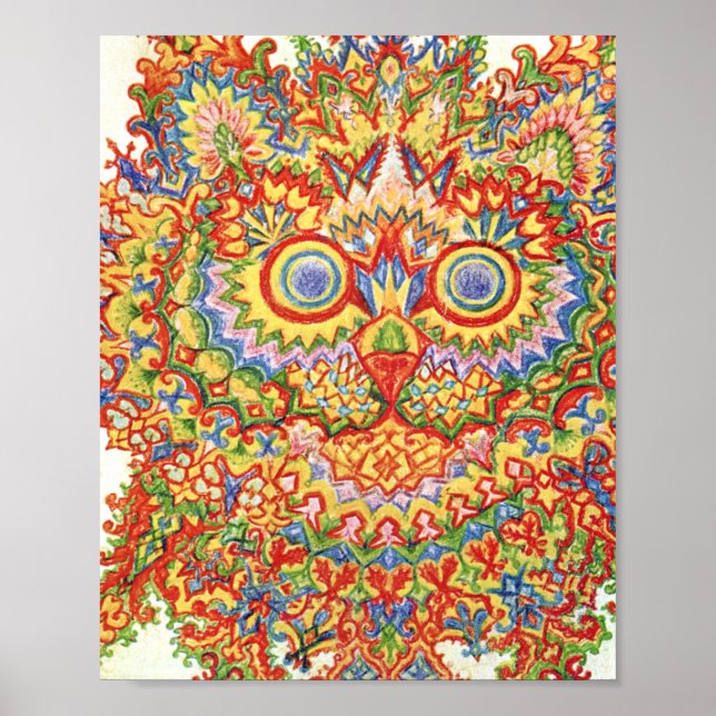 Louis Wain Psychedelic Cat Colorful Poster (Front)