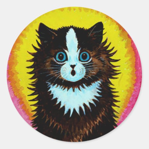 Louis Wain Psychedelic Cat Sticker