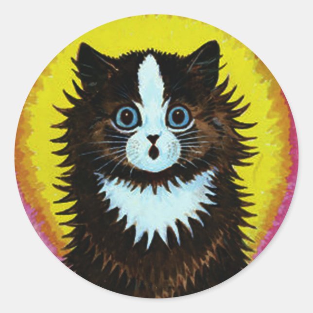 Louis Wain Psychedelic Cat Sticker (Front)