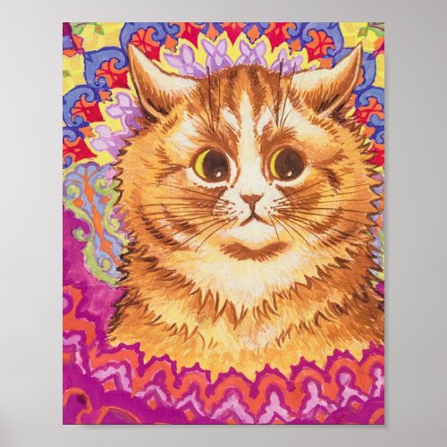 Louis Wain Psychedelic Kitty Poster