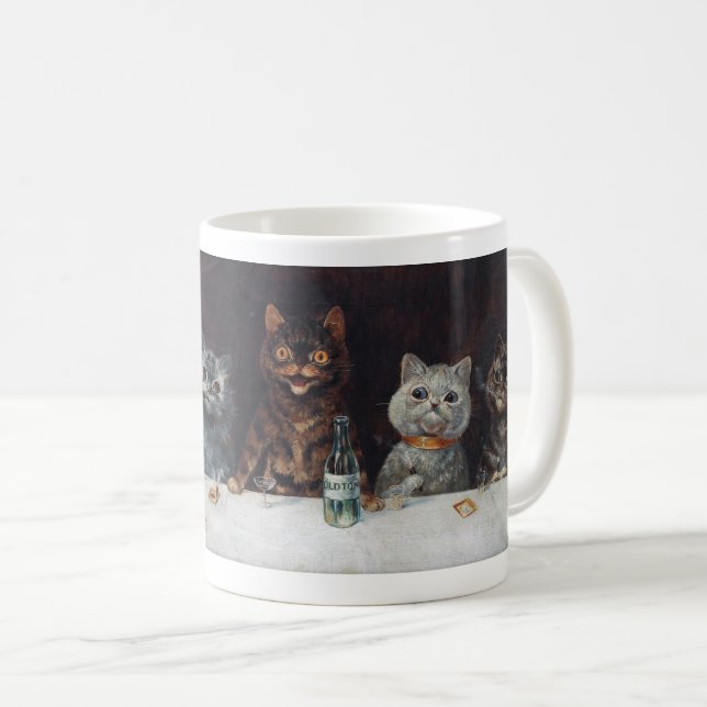 Louis Wain “ The bachelor party ” Coffee Mug (Front Right)