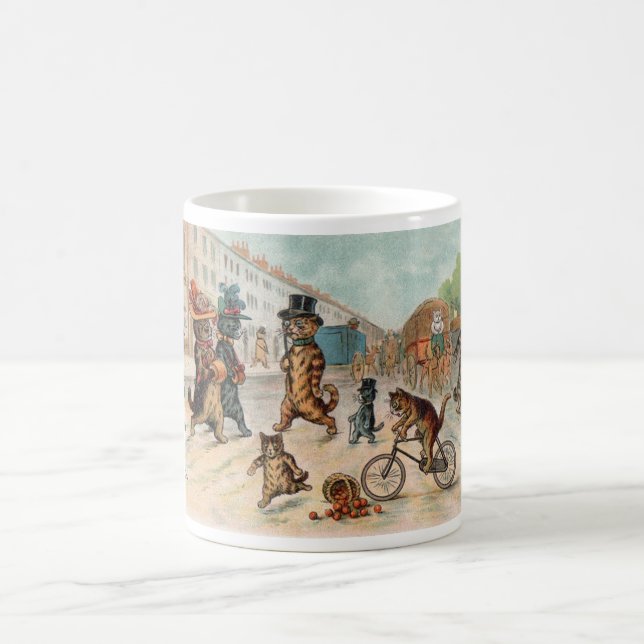 Louis Wain - Town Cats - Vintage Art Coffee Mug (Center)