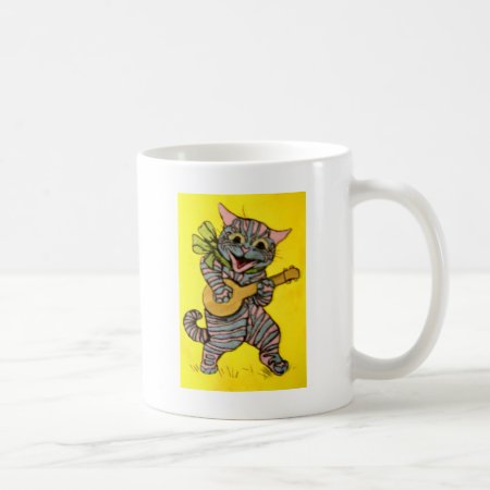 Louis Wain Ukulele Cat Artwork Coffee Mug