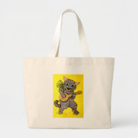 Louis Wain Ukulele Cat Artwork Large Tote Bag