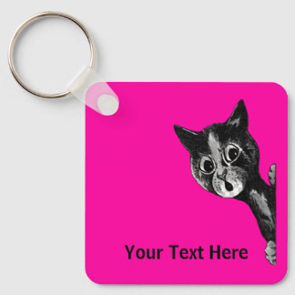 Louis Wain vintage cat image Keychain
