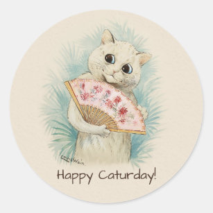 The Young Coquette by Louis Wain Sticker by Orca Art Gallery