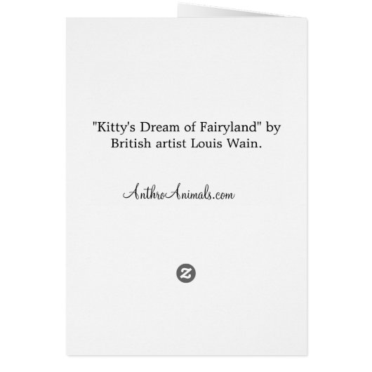 Louis Wain's "Kitty's Dream of Fairyland" Card (Back)