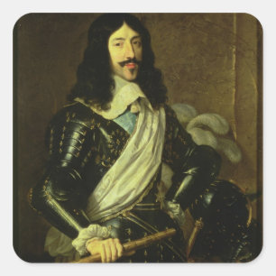 Louis XIII (1601-43) (oil on canvas) Square Sticker