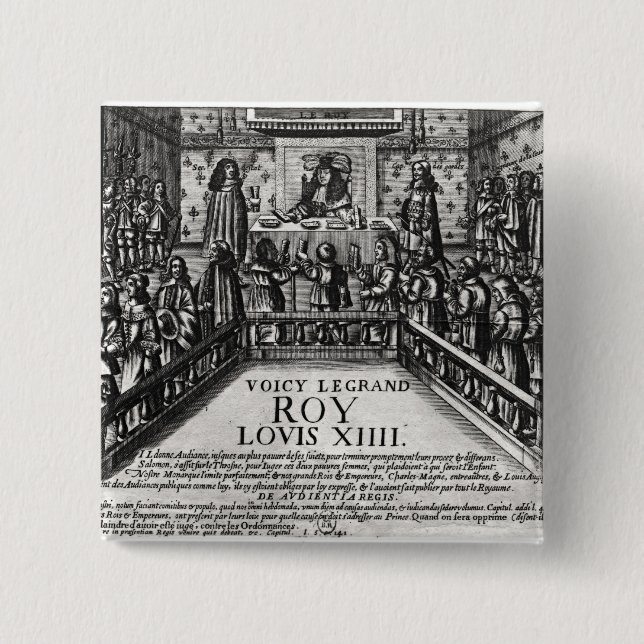 Louis XIV  administering justice Button (Front)