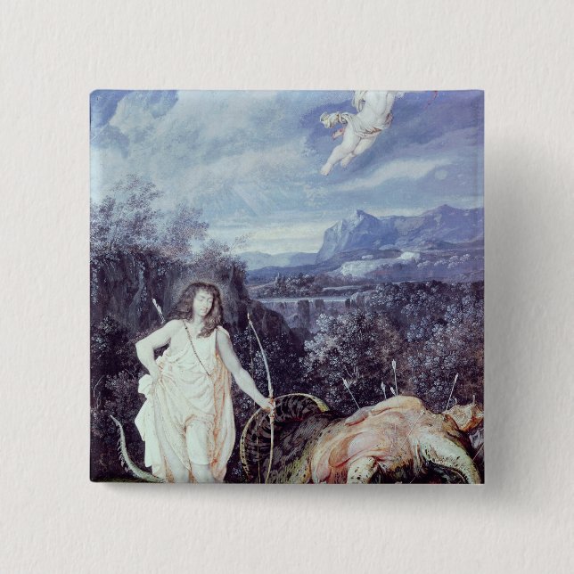 Louis XIV  as Apollo, Slayer of Python Pinback Button (Front)