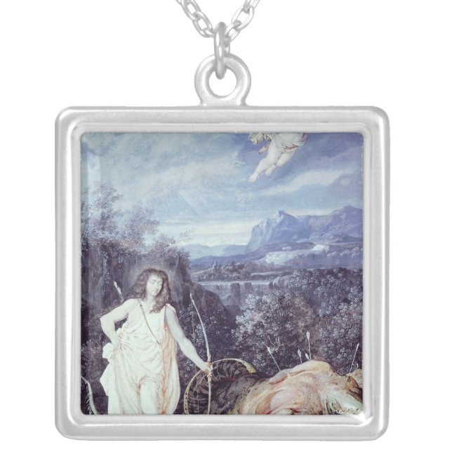 Louis XIV  as Apollo, Slayer of Python Silver Plated Necklace (Front)