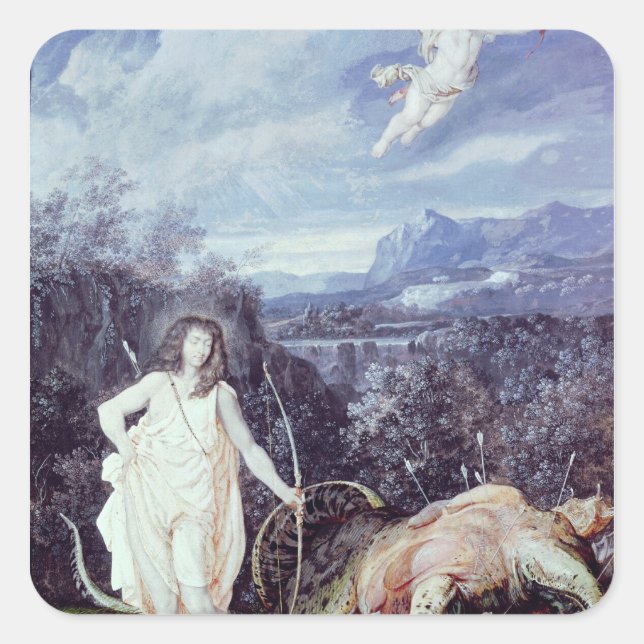 Louis XIV  as Apollo, Slayer of Python Square Sticker (Front)