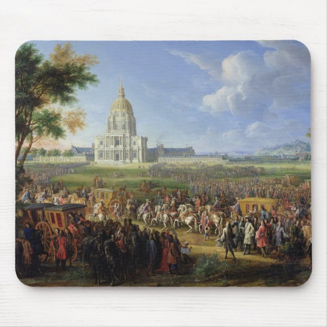 Louis XIV his Entourage Visiting Les Invalides Mouse Pad (Front)