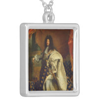 Louis XIV in Royal Costume, 1701 Silver Plated Necklace