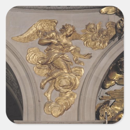 Louis XIV style angel from the arch Square Sticker