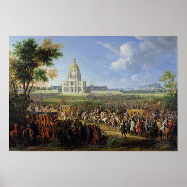 Louis XIV's Entouring Visiting Les Invalides Poster (Front)