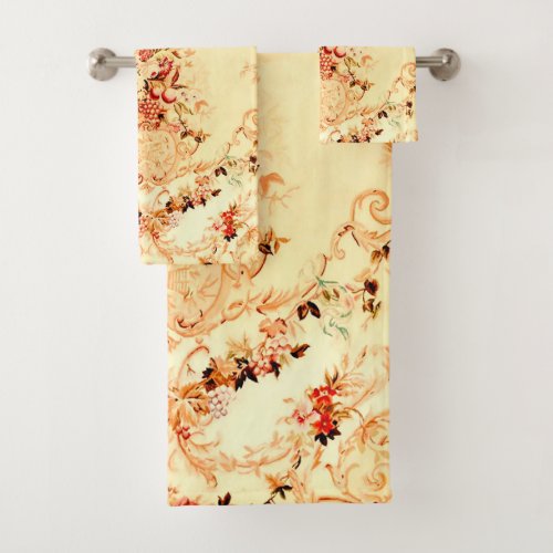 Louis XV Elegant Regal Roses Bath Towel Set