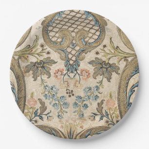 Louis XV Floral Print Paper Plate