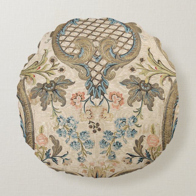 Louis XV Floral Round Pillow (Front)