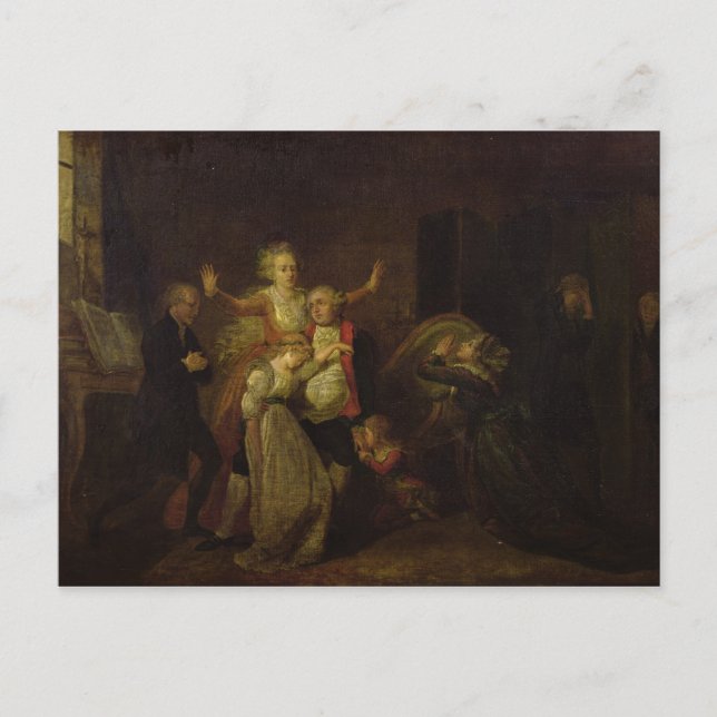 Louis XVI  Bidding Farewell to his Family Postcard (Front)