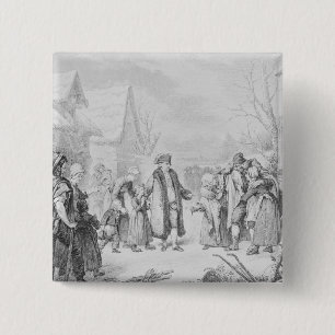 Louis XVI Distributing Alms Pinback Button