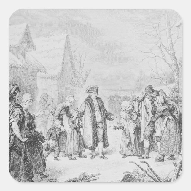 Louis XVI Distributing Alms Square Sticker (Front)